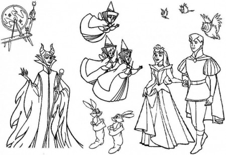 Sleeping Beauty Princess With Prince Coloring Pages Disney 161113 