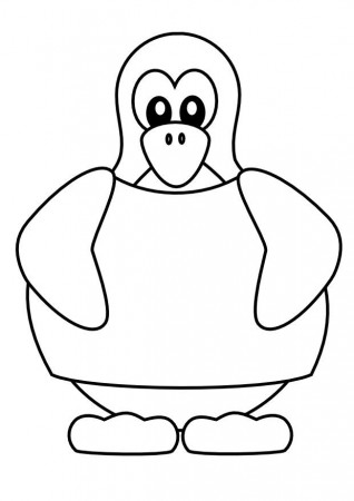 Coloring page penguin in t-shirt - img 9988.