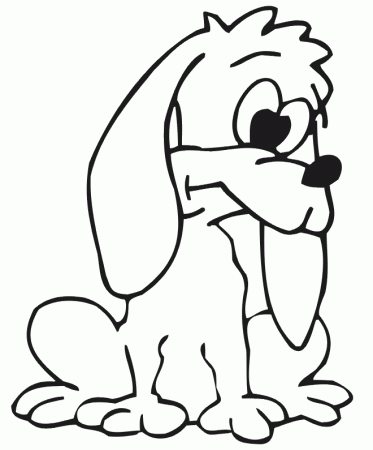Dog Coloring Page | Sad Puppy