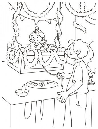 Laddu gopal coloring page | Download ...