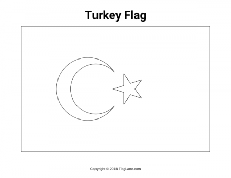 Free printable Turkey flag coloring page. Download it at  https://flaglane.com/coloring-page/turkish-flag/ | Flag coloring pages, Turkey  flag, Turkish flag
