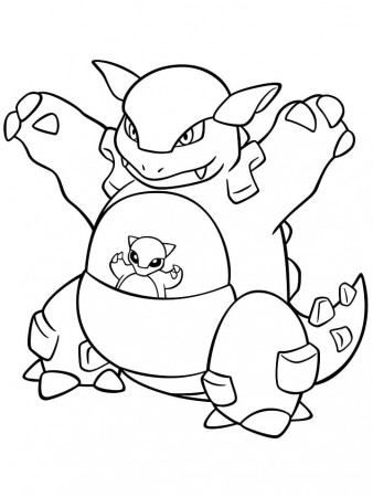 Kangaskhan Coloring Pages - Free Printable Coloring Pages for Kids