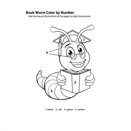 Bookworm Coloring Sheets - Etsy