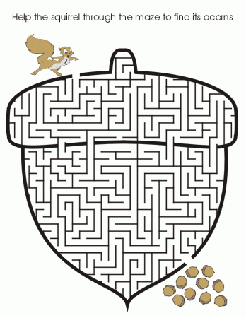 Printable Acorn Coloring Page - Coloring Pages for Kids and for Adults