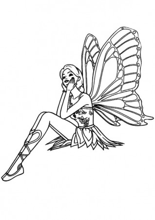 Coloring Page | Fairy coloring pages, Fairy coloring, Barbie coloring pages