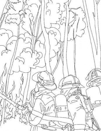 Online coloring pages Coloring Горящий лес Огонь, Download print coloring  page.