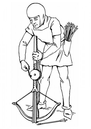 Coloring Page tighten crossbow - free ...