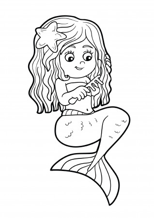 Pretty Mermaid Coloring Pages for Girls | 101 Coloring