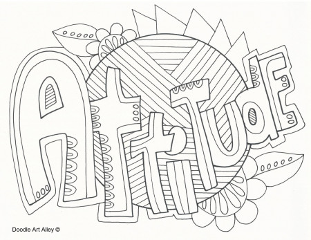 Attitude Coloring Pages - Religious Doodles