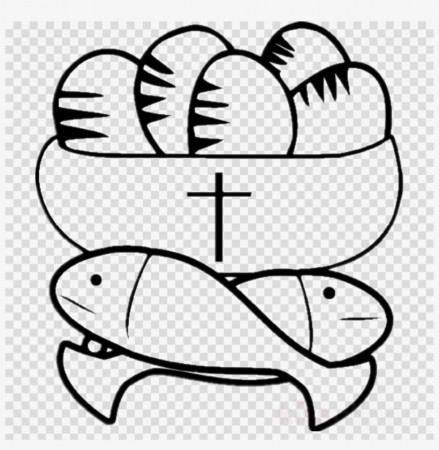 五 饼 二 鱼 Clipart Feeding The Multitude Loaf Bread - Five Loaves And Two Fish Coloring  Page Transparent PNG - 900x880 - Free Download on NicePNG