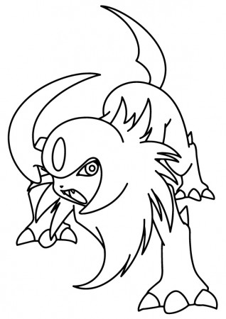 Absol from Pokemon Coloring Page - Free Printable Coloring Pages for Kids