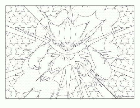 807 Zeraora Pokemon Coloring Page · Windingpathsart.com