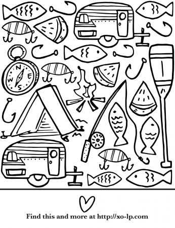 Summer Camp Coloring Page — XO-LP