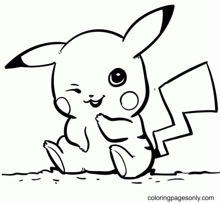 Pikachu Laughing Coloring Pages - Pikachu Coloring Pages - Coloring Pages  For Kids And Adults