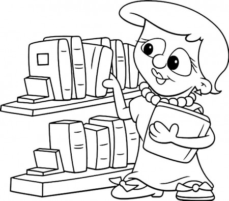 Librarian 7 Coloring Page - Free Printable Coloring Pages for Kids