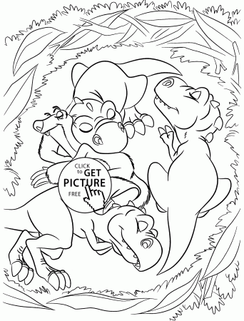 Little dinosaurs from Ice age coloring pages for kids, printable ...