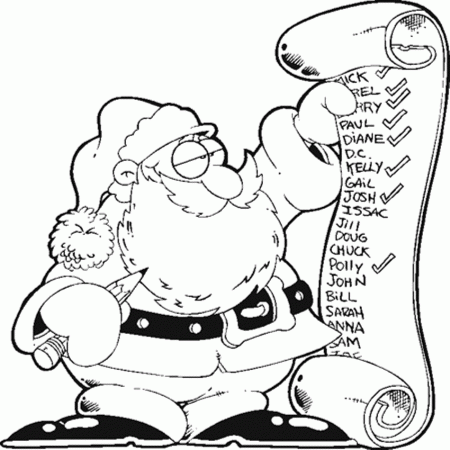 Santa's Lists Christmas Coloring Pages For Kids | Christmas ...