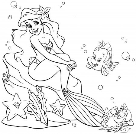 Princess Ariel Coloring Pages Printable - Coloring