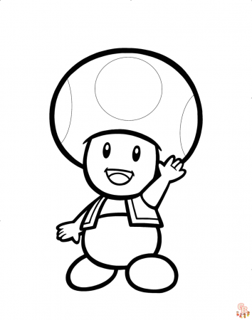Fun and Easy Toad Coloring Pages for Kids - GBcoloring