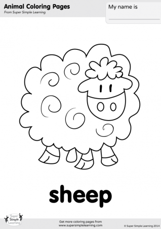 Sheep Coloring Page - Super Simple