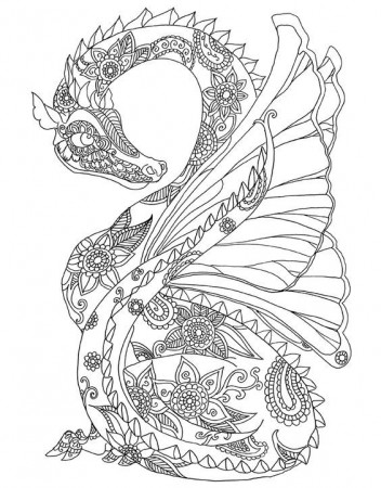 Zendoodle Coloring: Majestic Dragons | Dragon coloring page, Coloring pages,  Printable coloring pages