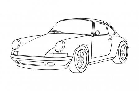 Automotive icon coloring book to print and online