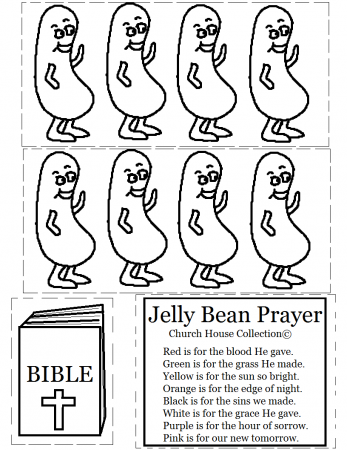 Jelly Bean Prayer With Bibles Coloring Page