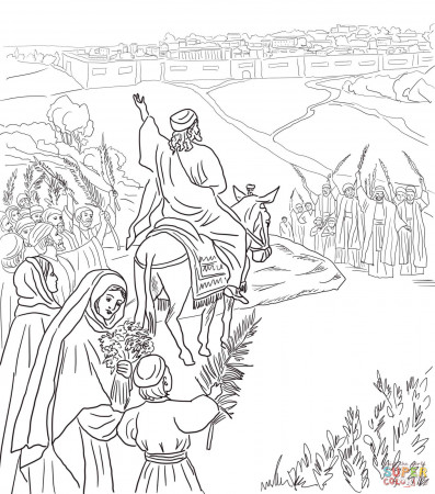 Triumphal Entry Into Jerusalem coloring page | Free Printable ...