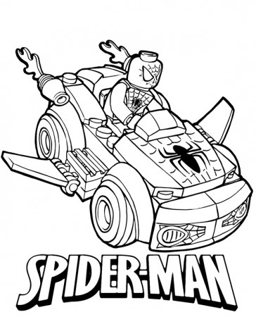 Lego Spiderman set coloring page