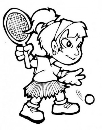 Girl Playing Tennis Coloring Pages | Coloring pages, Coloring pages for  girls, Train coloring pages