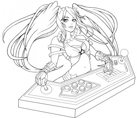 Arcade Sona Coloring Page - Free Printable Coloring Pages for Kids