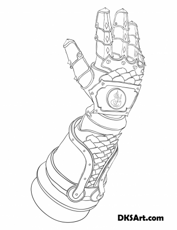 Fire Gauntlets Line Art Outline Free Coloring Book Page