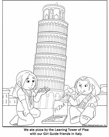 Italian Girl Guide Coloring Page - MakingFriends