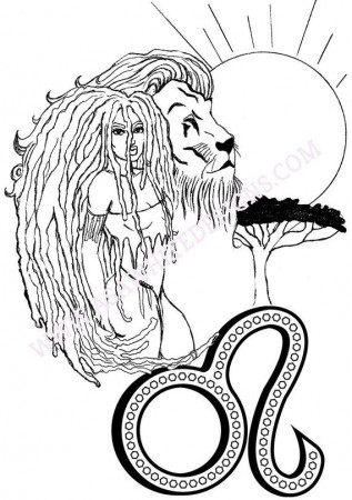 Adult Coloring Book Printable PDF Leo Zodiac Sign - Etsy