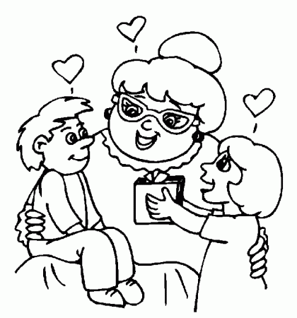 Coloring Page Grandpa And Granny | PicGifs.com