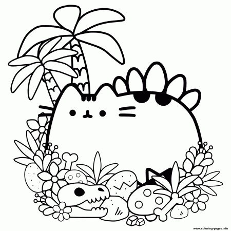 Pusheen Cave Cat Coloring Pages Printable