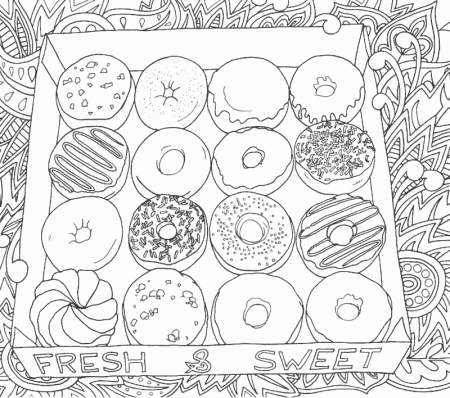 Box of Donuts Coloring Page – coloring.rocks!