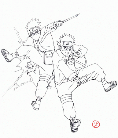 kakashi and obito coloring by KITOSSO - Clip Art Library