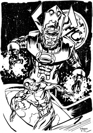 Galactus & Silver Surfer by Dave Stokes | Silver surfer, Comic books art,  Surfer