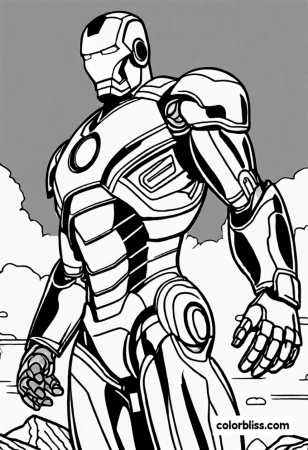 Iron Man in Action Coloring Page ...