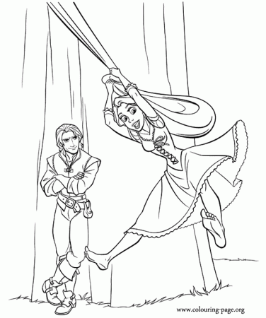 Tangled - Rapunzel and Flynn Rider coloring page