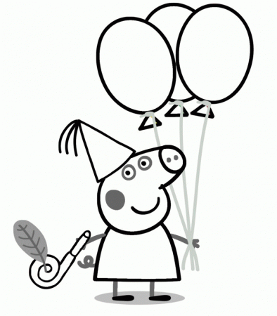 Peppa Pig Birthday Coloring Pages | 99coloring.com