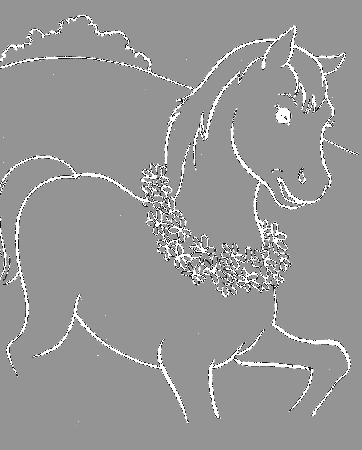 The Horse Wears A Necklace Of Flowers Coloring Pages - Horse 