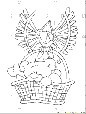 Coloring Pages Flying With A Bird (Cartoons > Others) - free 
