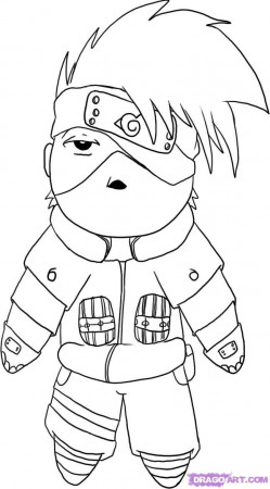 How to Draw Chibi Kakashi, Step by Step, Chibis, Draw Chibi, Anime 