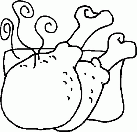Fried Chicken Fast Food Coloring Page For Kids - Food Coloring 