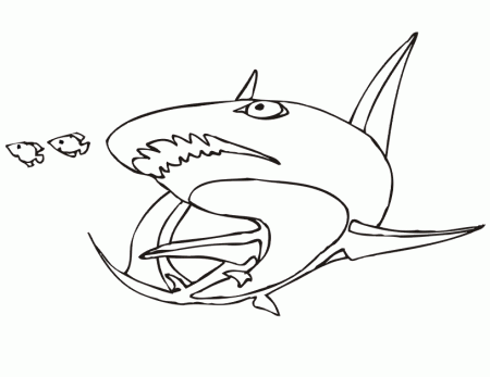 Shark Coloring Page | Shark Turning Around