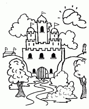 Castle Landscape Coloring Pages | Coloring