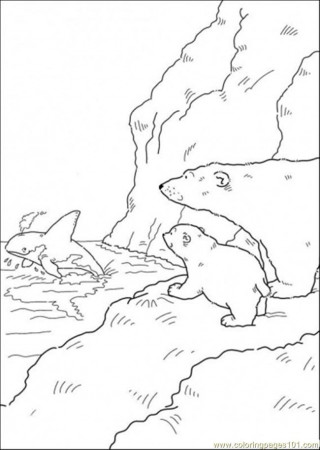 printable coloring page bear says thank you to the whale mammals 