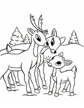Easier Rudolph Family Coloring Page Source At Wallpaper 